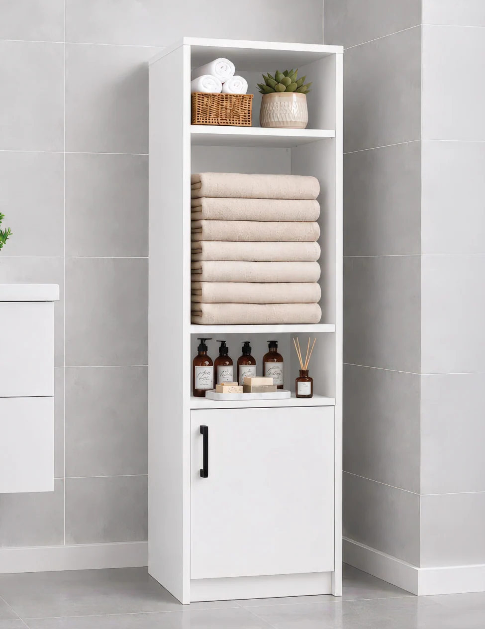 Duru Beyaz Banyo Dolabı